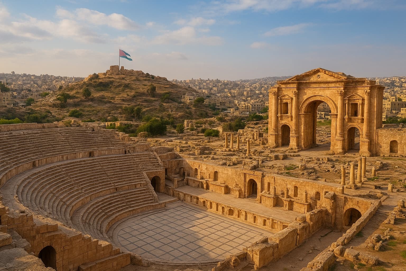 Jour 2 : AMMAN – JERASH – CITADELLE & THÉÂTRE ROMAIN