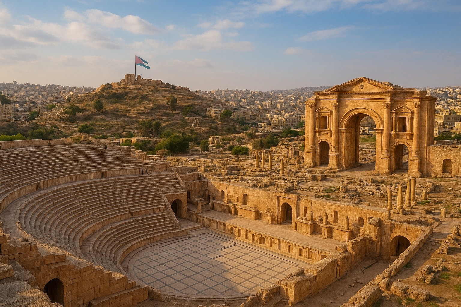 Jour 2 : AMMAN – JERASH – CITADELLE & THÉÂTRE ROMAIN